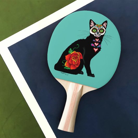 Suikerschedel, zwarte kat tafeltennisbatje