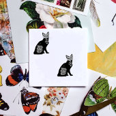 Suikerschedel, zwarte kat zelfinktende stempel