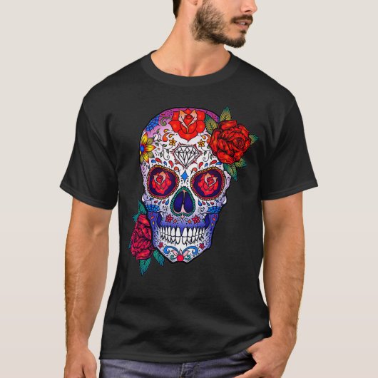 Suikerschedeldag: dode dia de los Muertos Day Flo T-shirt (Voorkant)