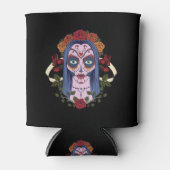 Suikerschedeldag van de dode bride rode rozen blikjeskoeler (Voorkant)