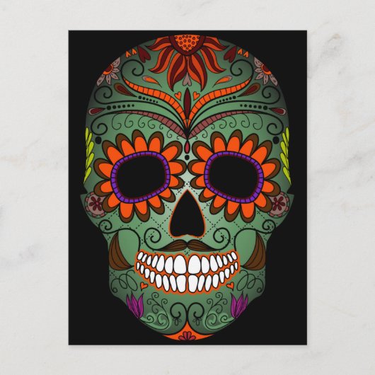 Suikerschedeldag van de dode briefkaart (Voorkant)