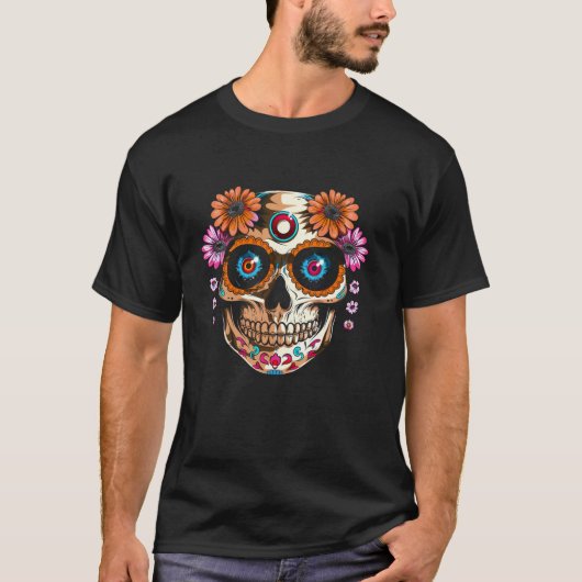 Suikerschedeldag van de dode dia de los muertos ha t-shirt (Voorkant)