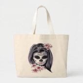 Suikerschedeldag van de dode día de Muertos Grote Tote Bag (Voorkant)