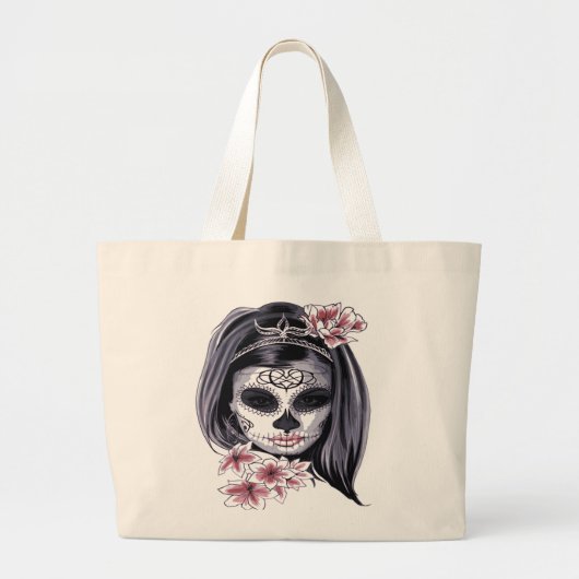Suikerschedeldag van de dode día de Muertos Grote Tote Bag (Voorkant)