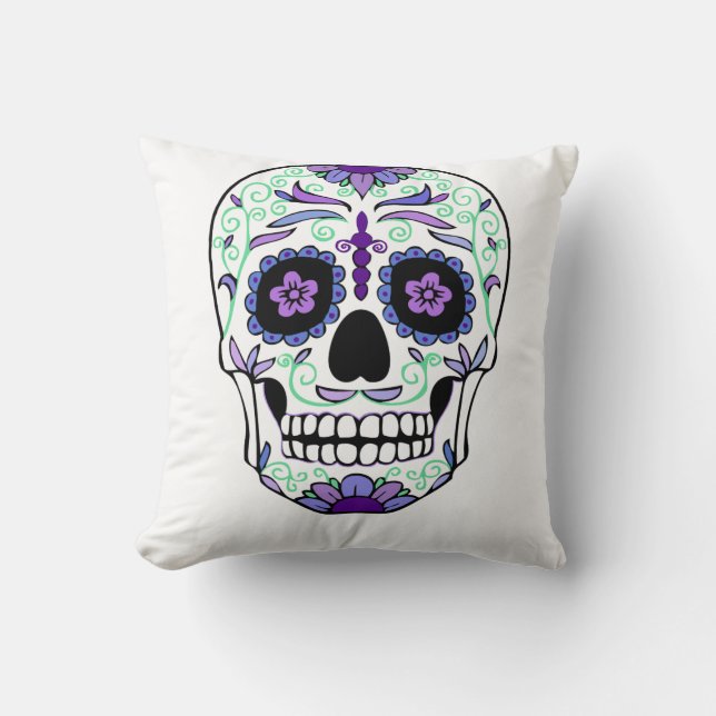 Suikerschedeldag van de dode día de Muertos Kussen (Voorkant)