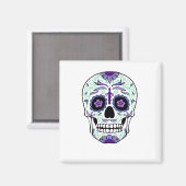 Suikerschedeldag van de dode día de Muertos Magneet (Voorkant / Achterkant)