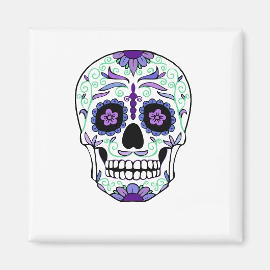 Suikerschedeldag van de dode día de Muertos Magneet (Voorkant)
