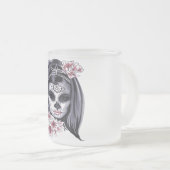 Suikerschedeldag van de dode día de Muertos Matglas Koffiemok (Voorkant rechts)