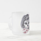 Suikerschedeldag van de dode día de Muertos Matglas Koffiemok (Voorkant links)