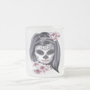 Suikerschedeldag van de dode día de Muertos Matglas Koffiemok