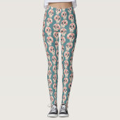 Suikerschedeldag van de dode groene Leggings (Voorkant)