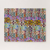 Suikerschedeldag van de dode halloween collage legpuzzel (Horizontaal)