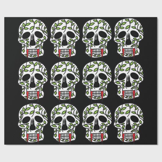 Suikerschedeldag van de dode halloween-partij cadeaupapier (Vlak)