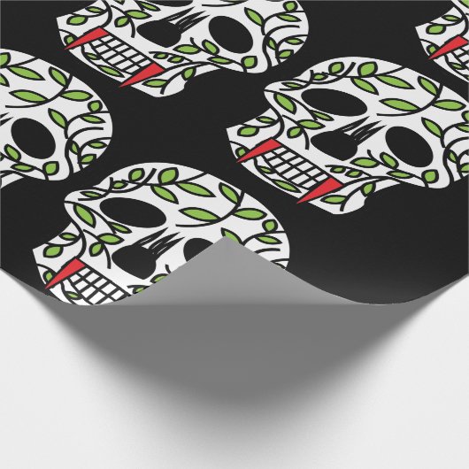 Suikerschedeldag van de dode halloween-partij cadeaupapier (Hoek)