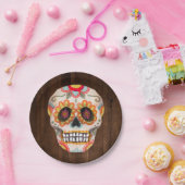 Suikerschedeldag van de dode halloween-partij papieren bordje (Feest)