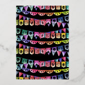 Suikerschedeldag van de dode herberging folie uitnodiging (Achterkant)