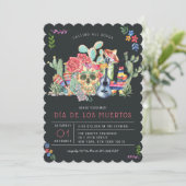 Suikerschedeldag van de dode herberging kaart (Staand voorkant)