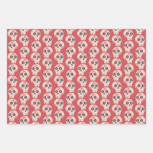 Suikerschedeldag van de dode inpakpapier vel (Voorkant 2)