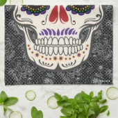 Suikerschedeldag van de dode keukenhandleiding theedoek (Gevouwen)