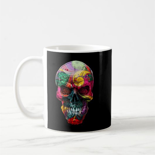 Suikerschedeldag van de dode kloonkopschedels koffiemok (Links)