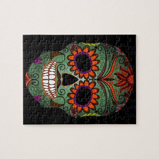 Suikerschedeldag van de dode legpuzzel (Horizontaal)