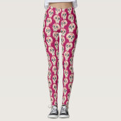 Suikerschedeldag van de dode magenta roze leggings (Voorkant)