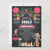 Suikerschedeldag van de dode Masquerade party Kaart (Voorkant)