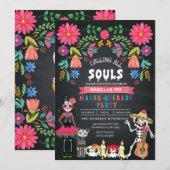 Suikerschedeldag van de dode Masquerade party Kaart (Voorkant / Achterkant)