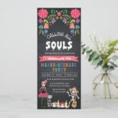 Suikerschedeldag van de dode Masquerade party Kaart (Staand voorkant)