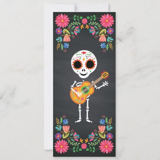 Suikerschedeldag van de dode Masquerade party Kaart (Achterkant)
