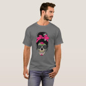 Suikerschedeldag van de dode messy bun Women's Sug T-shirt (Voorkant volledig)