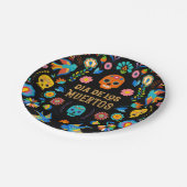 Suikerschedeldag van de dode papieren bordje (Gekanteld)