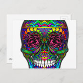 Suikerschedeldag van de dode regenboogkleurige kun briefkaart (Voorkant / Achterkant)