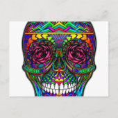 Suikerschedeldag van de dode regenboogkleurige kun briefkaart (Voorkant)