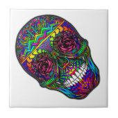 Suikerschedeldag van de dode regenboogkleurige kun tegeltje (Voorkant)