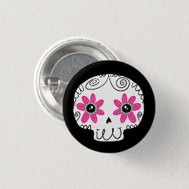 Suikerschedeldag van de dode ronde button 3,2 cm
