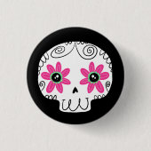 Suikerschedeldag van de dode ronde button 3,2 cm (Voorkant)