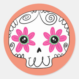 Suikerschedeldag van de dode ronde sticker