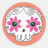 Suikerschedeldag van de dode ronde sticker (Voorkant)