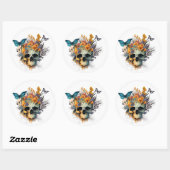 Suikerschedeldag van de dode ronde sticker (Vel)