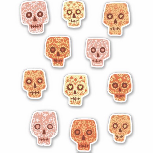 Suikerschedeldag van de dode sticker (Voorkant)