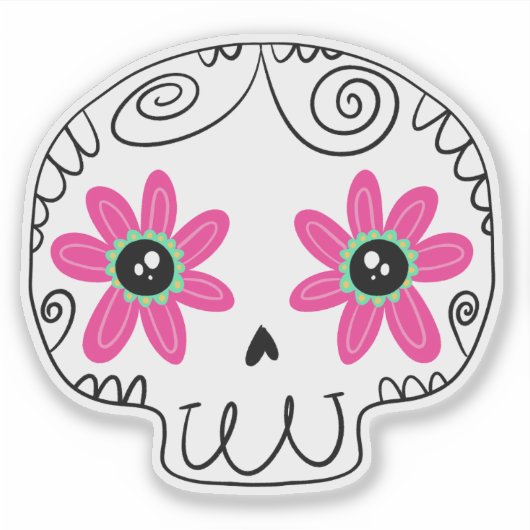 Suikerschedeldag van de dode sticker (Voorkant)