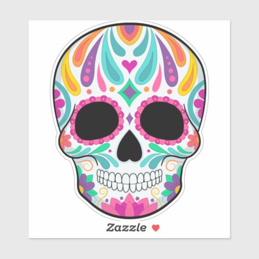 Suikerschedeldag van de dode sticker (Vel)