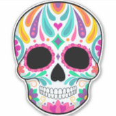 Suikerschedeldag van de dode sticker (Voorkant)