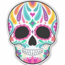 Suikerschedeldag van de dode sticker