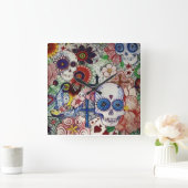 suikerschedeldag van de dode tattoo art klok (Huis)