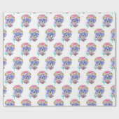 Suikerschedeldag van de dode Waterverf Tattoo Cadeaupapier (Vlak)