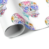 Suikerschedeldag van de dode Waterverf Tattoo Cadeaupapier (Rol Hoek)