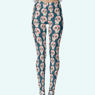 Suikerschedeldag van de donkergroene dode leggings