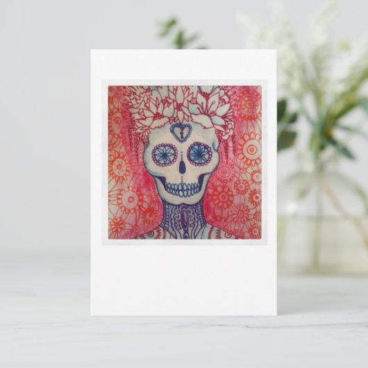 suikerschedeldag van dood tattoo : kaart mexican (Staand voorkant)
